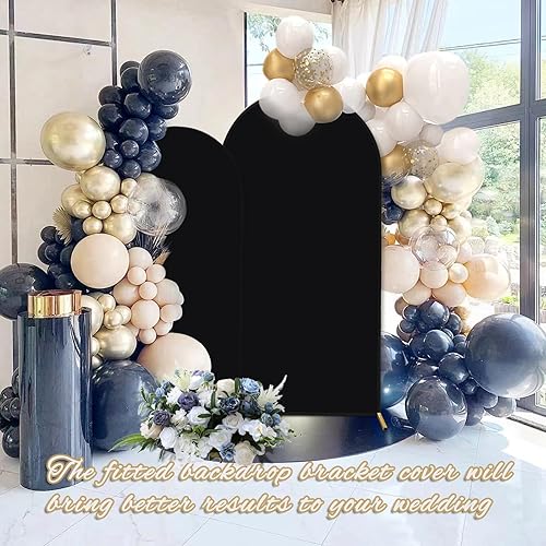 Miniatura 8 de Cubierta de fondo de arco de elastano, rosa, 2 lados, se adapta a 3.3 x 6.6 pies, para bodas, baby shower, decoración de banquetes