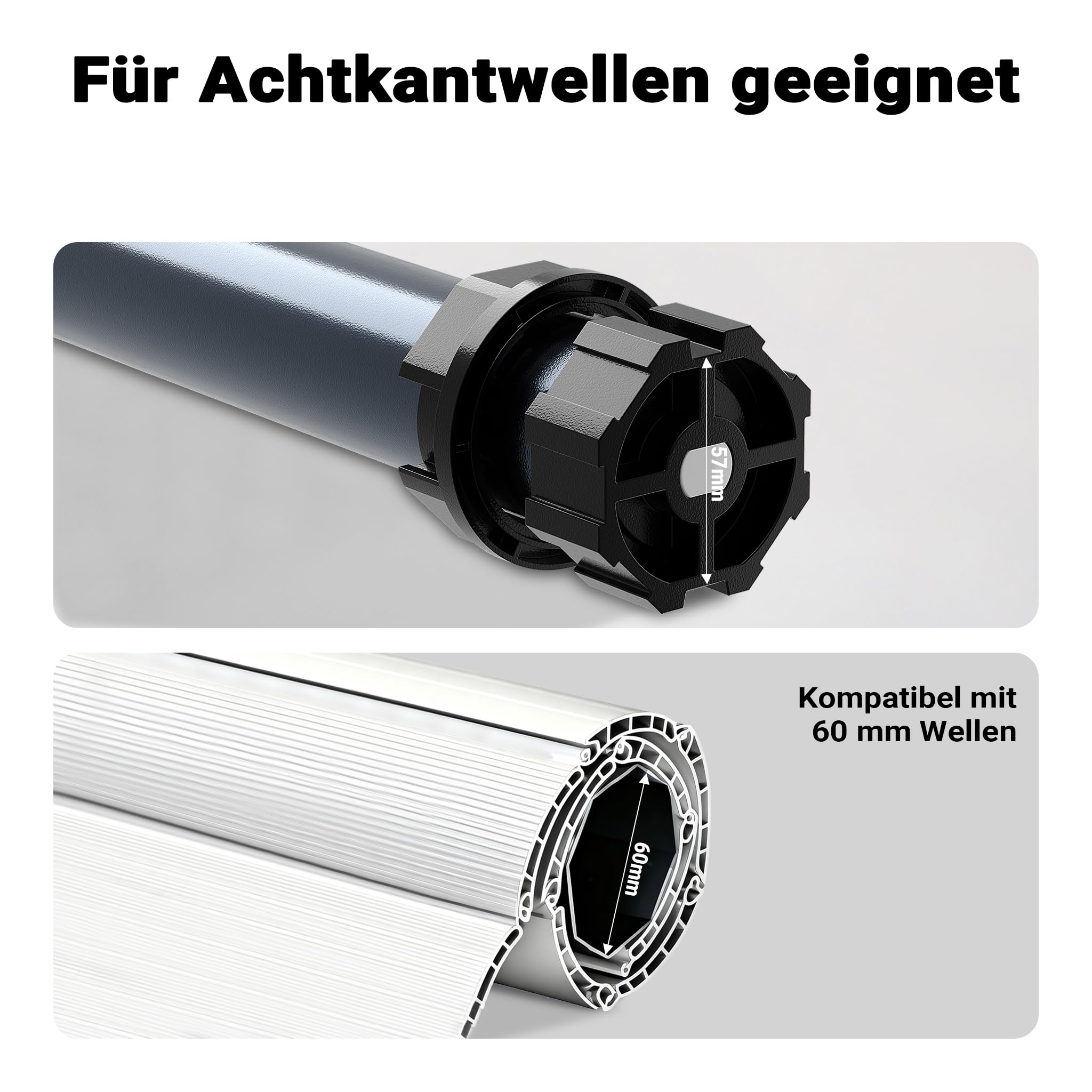 Silnik do rolet Wiltec 156W 20 Nm z mechanicznym wyłącznikiem krańcowym i stopniem ochrony IP44 SW60, silnik do rolet elektrycznych