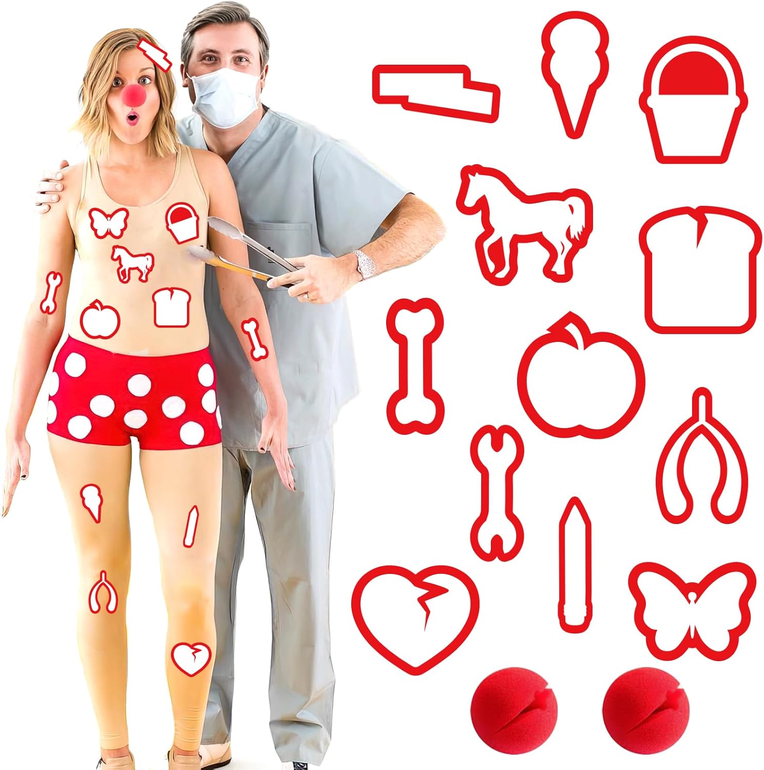 Halloween Costume Board Game Stickers with Noses Last