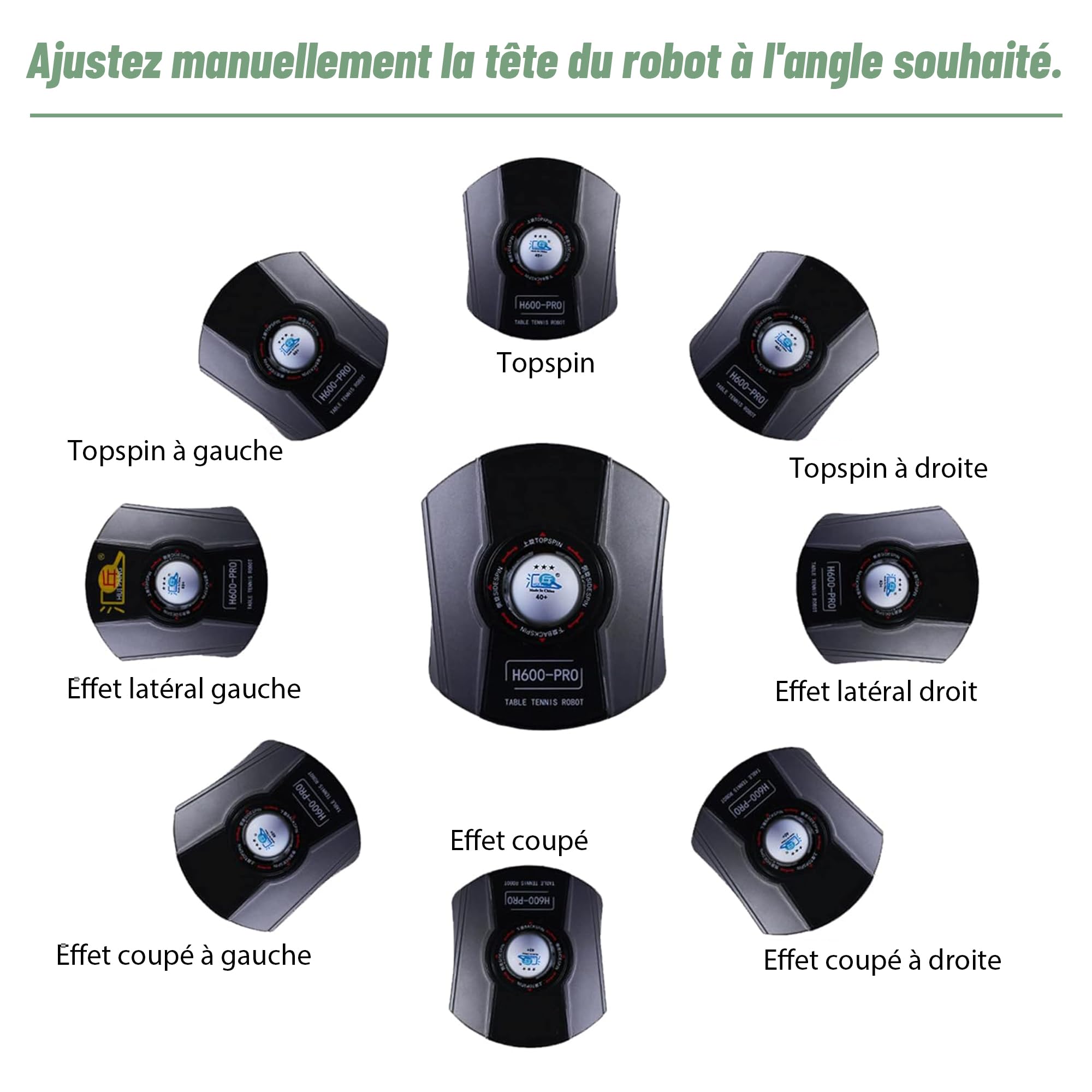 Robot Tennis de Table avec Filet 50W Robot Ping-Pong Robot Lanceur de Balles de Tennis de Table Machine Automatique de Balle Ping-Pong Robot 30-85 Balles/Minute pour l'Entraînement
