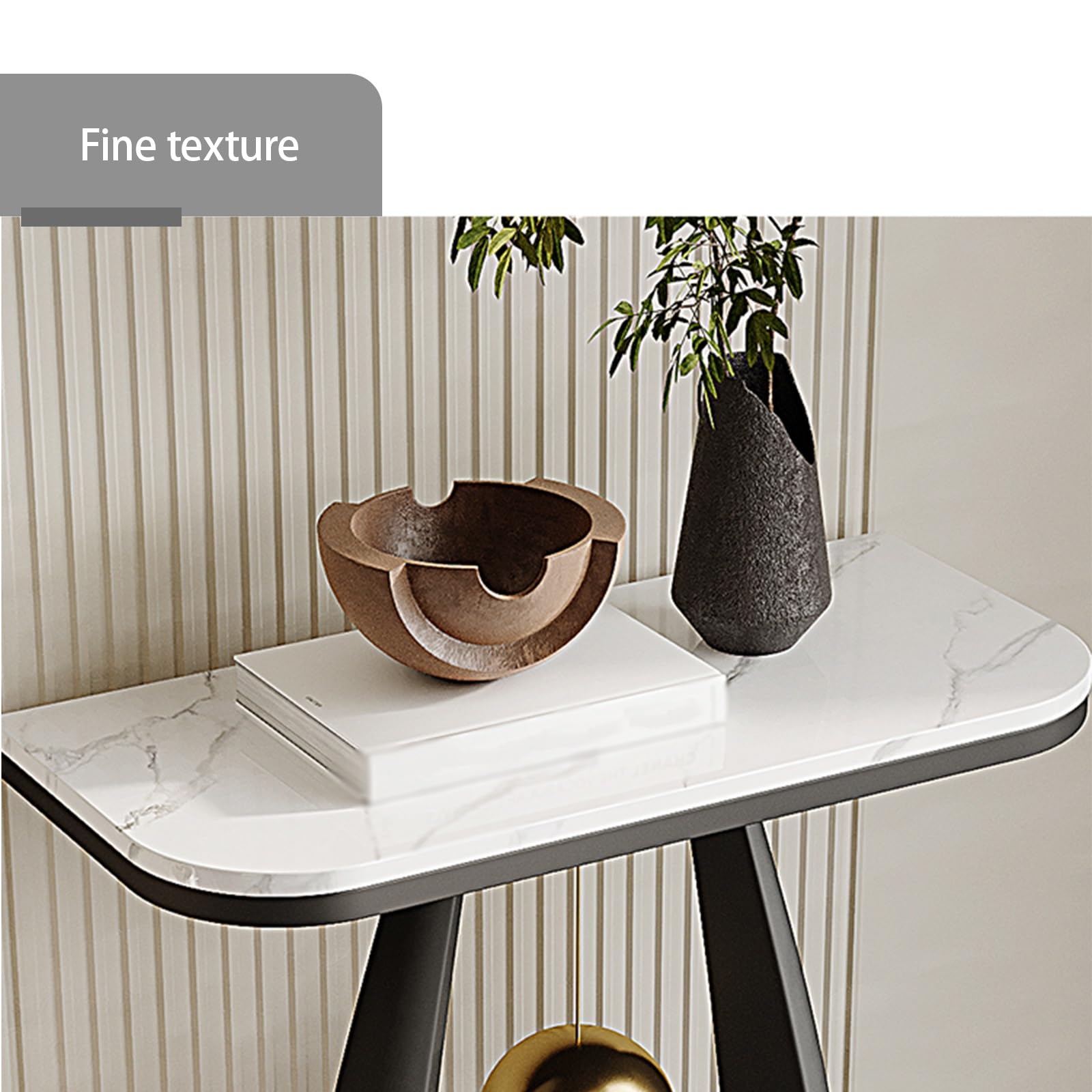 Table Console Moderne D'Accent pour Entrée Canapé avec Base en Forme Goutte Pendule Boule Table D'Accent Étroite Longue pour Hall D'Entrée Derrière le Canapé(O,40*30*75CM/15.7*11.8*29.5IN)