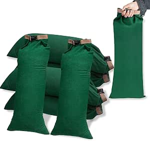 6 Pack Flood Water Barrier Sand Bags, Thickened Canvas Flood Protection Sandbags, Reusable Quick Flood Barrier for Home Flood Control