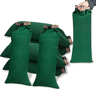 6 Pack Flood Water Barrier Sand Bags,Thickened Long Canvas Flood Protection Sandbags,Winter Bags for Swimming Pool Covers,...