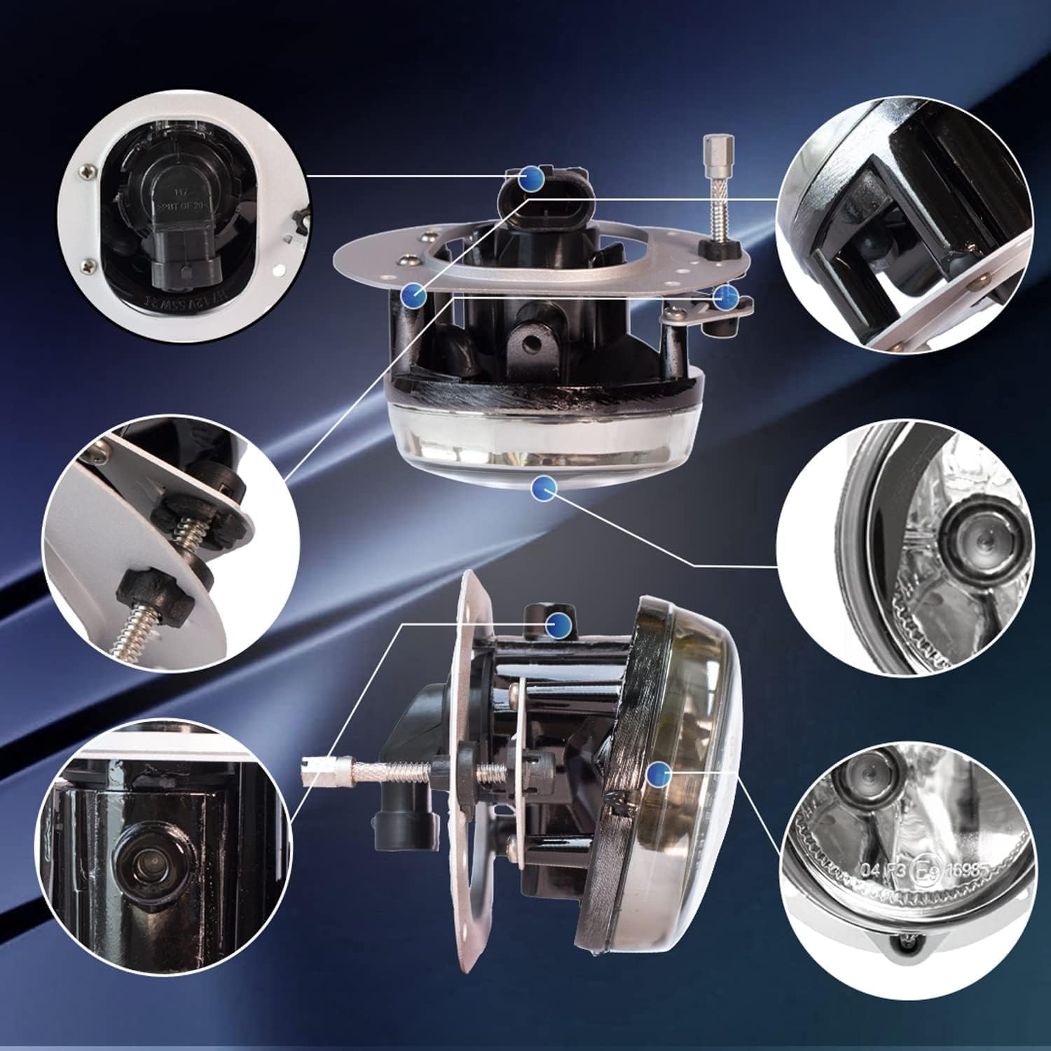 Fog Lights for Mercedes Benz C250 C300 C350 CL550 CL600 CLK350 ML320 ML450 ML550 R350 SLK300 SLK350 C63 CL63 CL65 CLK55 CLK63 ML63 SL63 SL65 SLK55 AMG, W204 W216 C209 1 pair (Clear Lens)