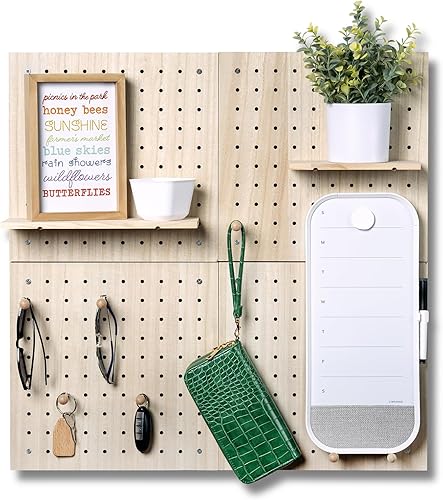 IneVibe Tableros de madera para exhibición de pared, organizador de 4 piezas y soporte para accesorios de manualidades, pistolas Nerf, joyas en