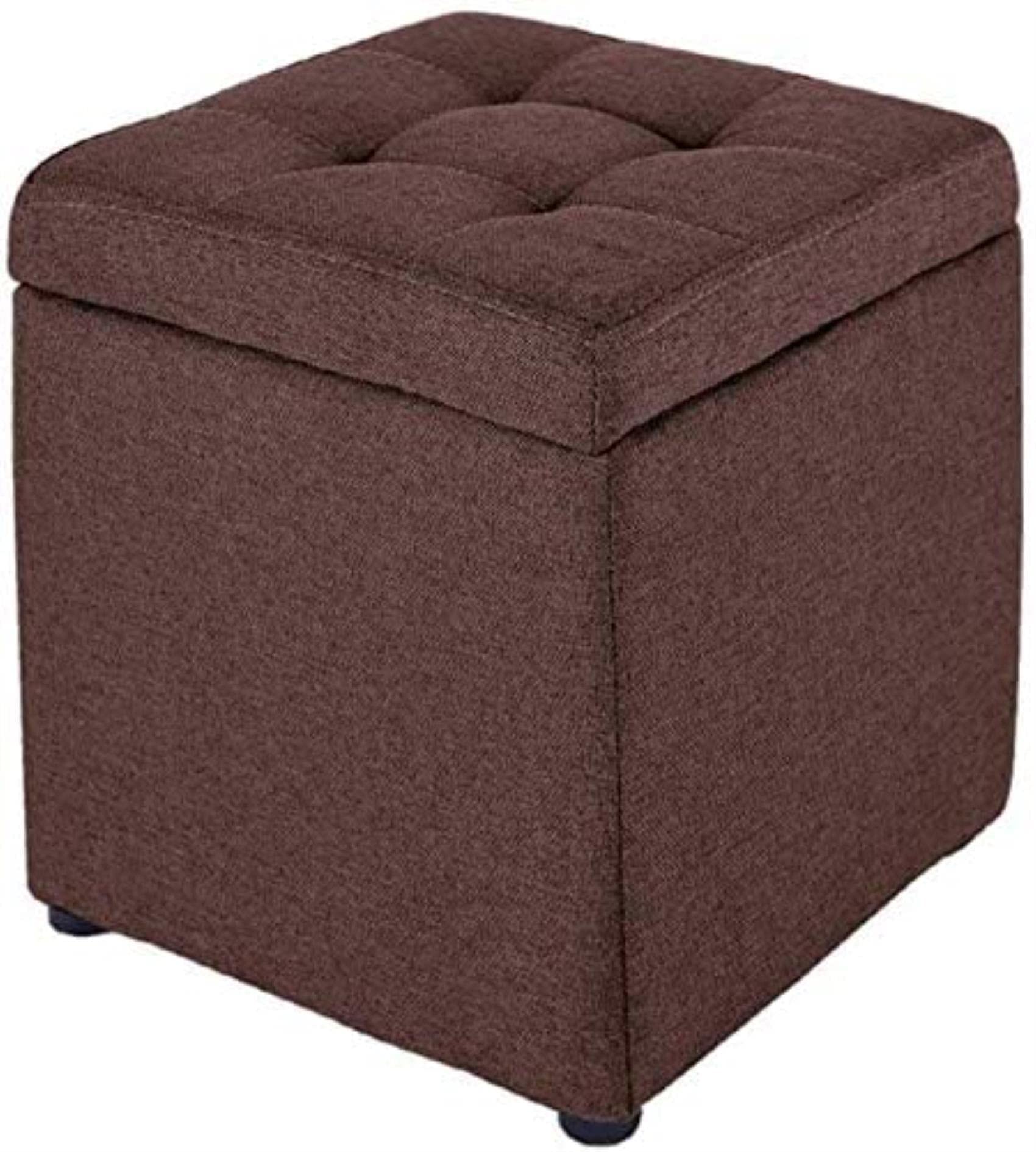 Repose-Pieds rembourré et coffre de rangement : confort ottoman en lin