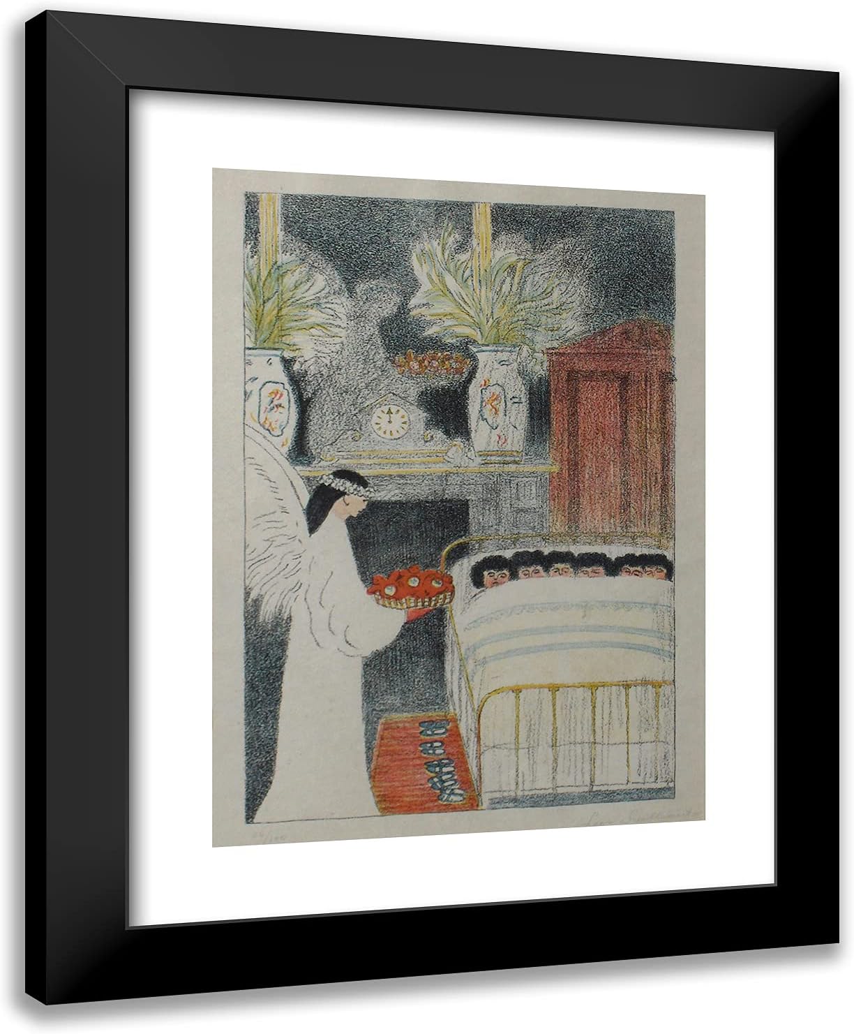 ArtDirect Spilliaert, Leon 19x24 Gold Ornate Framed Art Print with Double Matting Titled: Winter Pleasures III