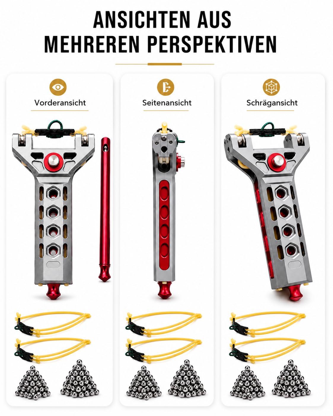 Slingshot mit Magazin Automatik, magnetische Kugelzuführung für Zielübungen