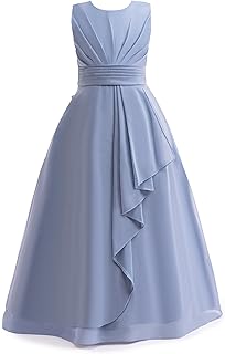 Junior Bridesmaid Dresses Flower Girl Formal Wedding Guest Pageant Fancy Long Maxi Dress Elegant Party Gown