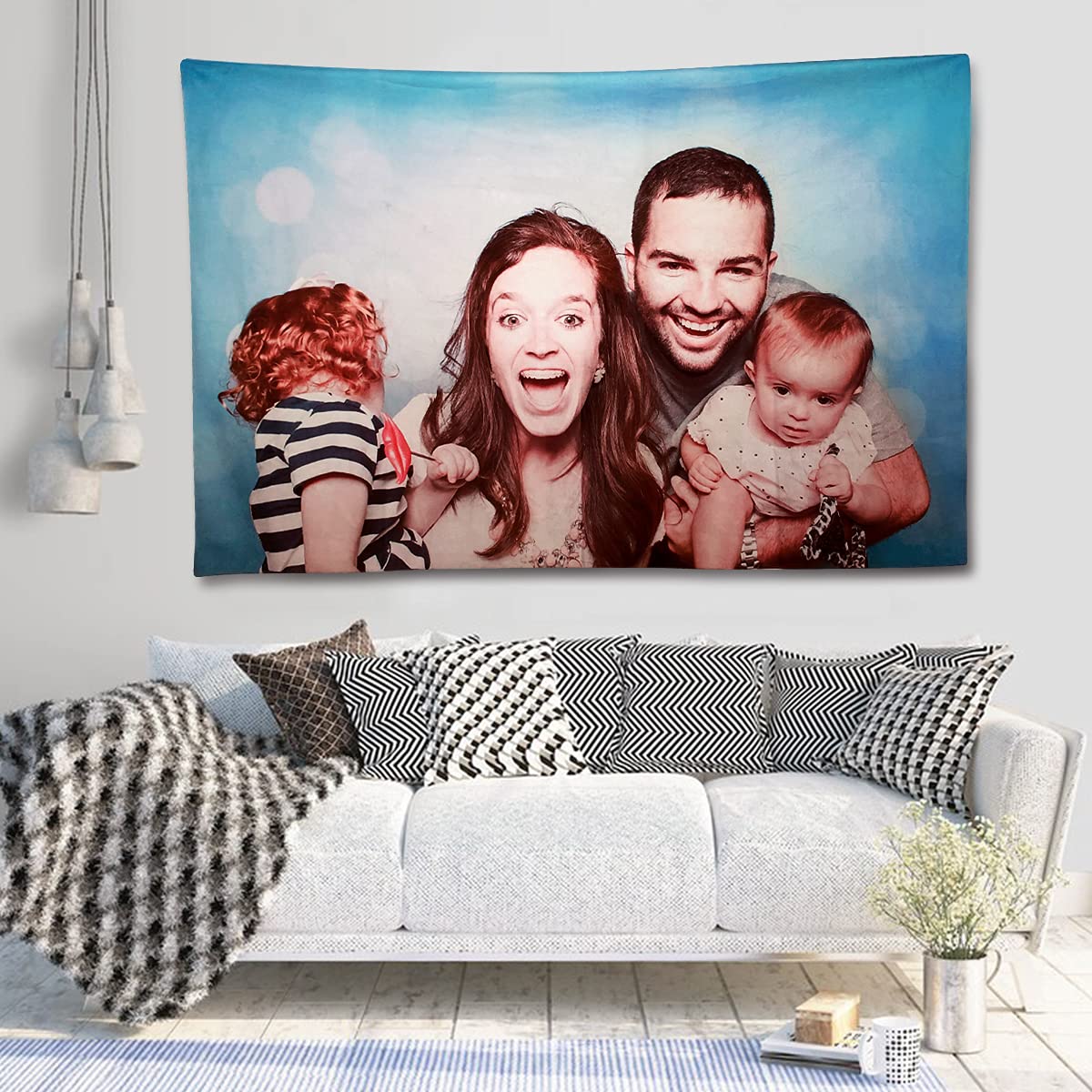 Assiall 01 Photo Custom Tapestry With Photo Text Personalized Wall Tapestry Backdrop Customised Picture Wall Hanging Tapestry Home Decor Birthday Wedding Graduation Gift (60"Wx100"H)
