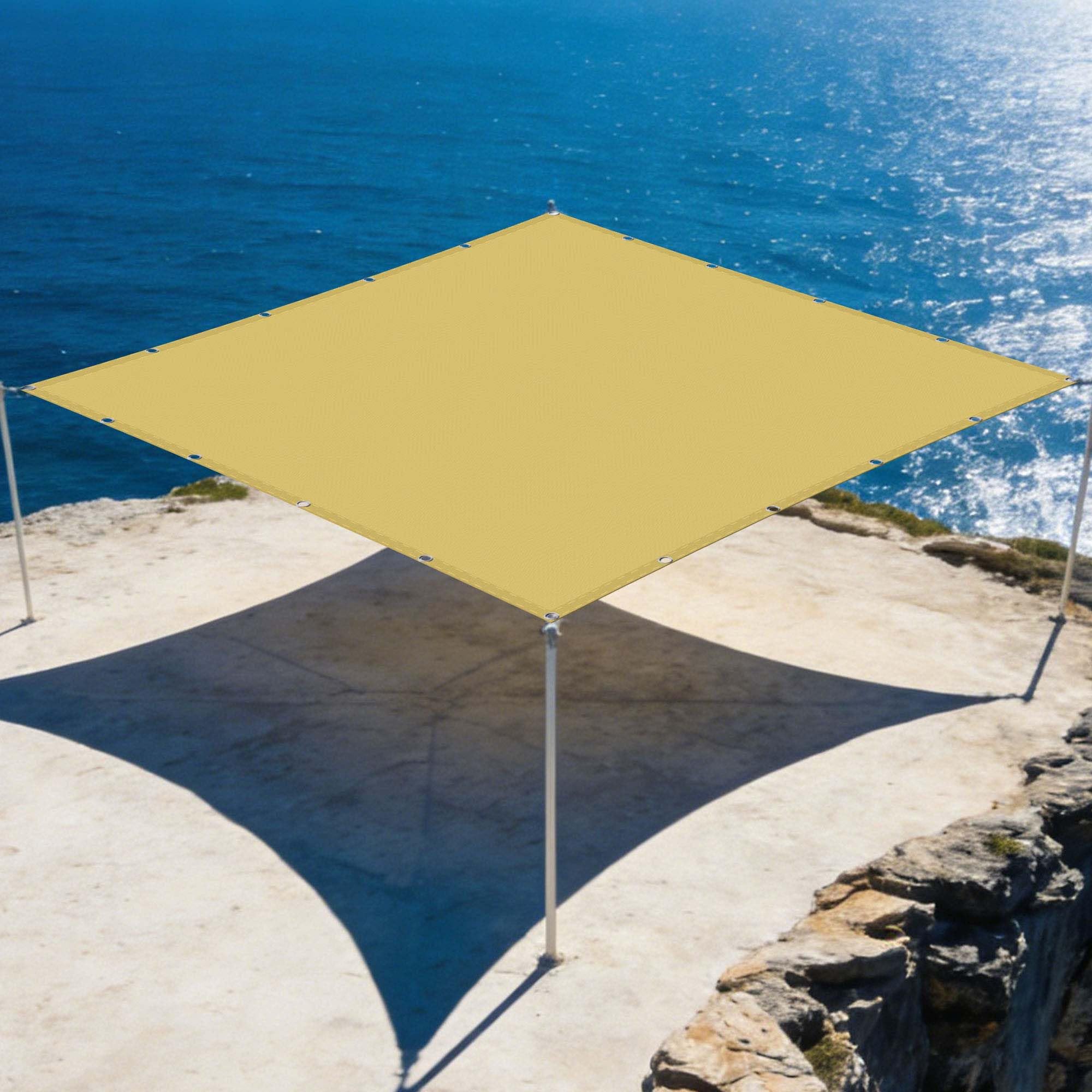 Voile d'ombrage 340x340 imperméable et anti-UV avec œillets de fixation
