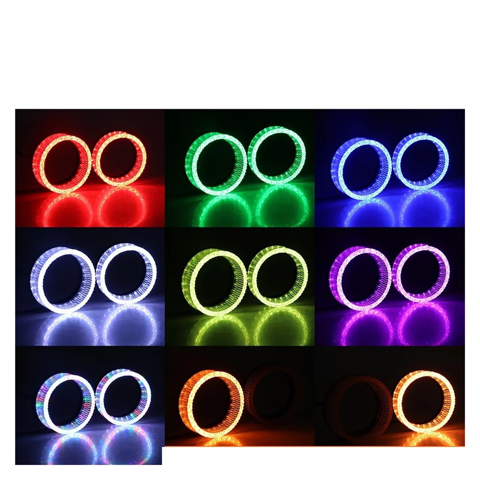 Fari occhio d'angelo Auto Moto Anello Apertura Decor Luce 1/2PCS 12V LED Rotondo Quadrato Angel Eye RGB Faro Di Marcia Diurna Anelli halo LED