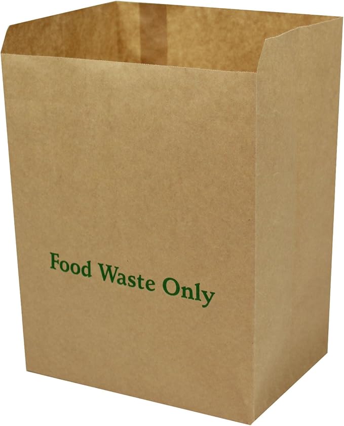 8 Litre x 50 Paper Compostable Bags Kitchen Caddy Liners Food Waste