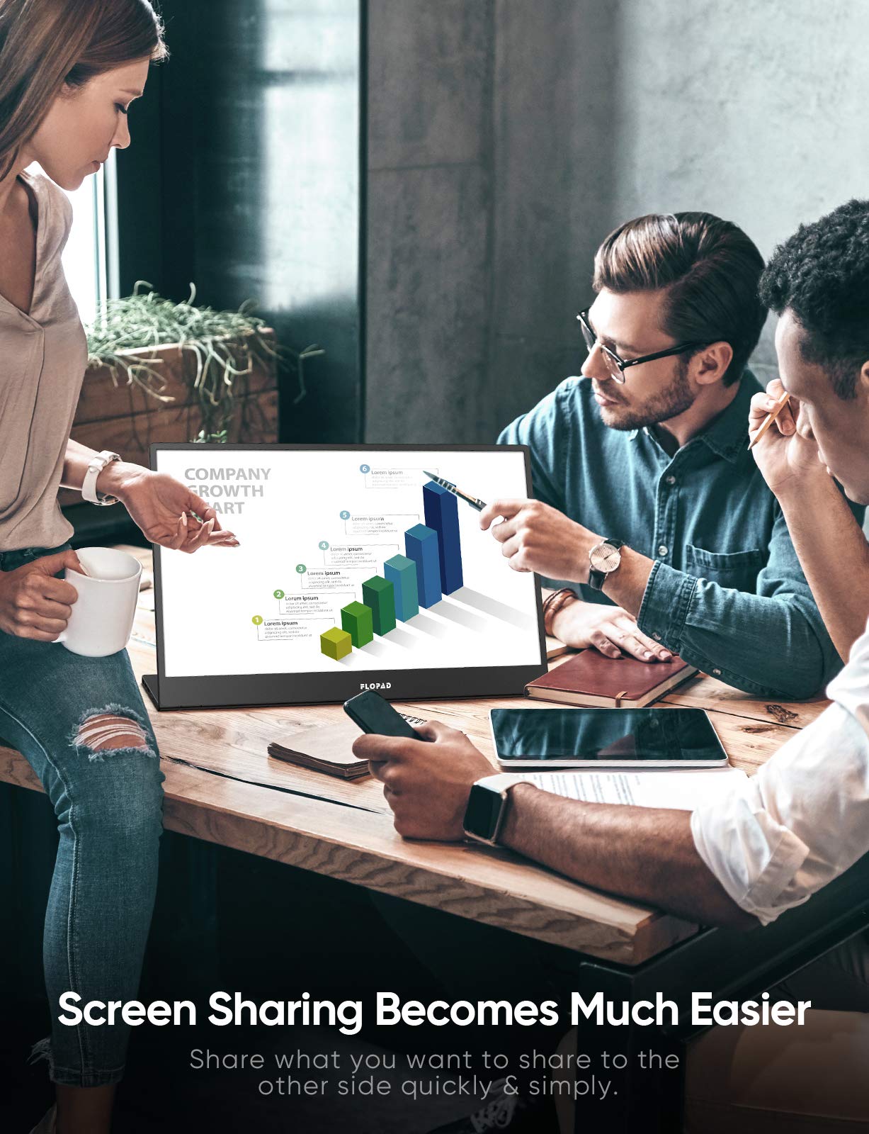 Portable Monitor - FLOPAD 15.6” Full HD 