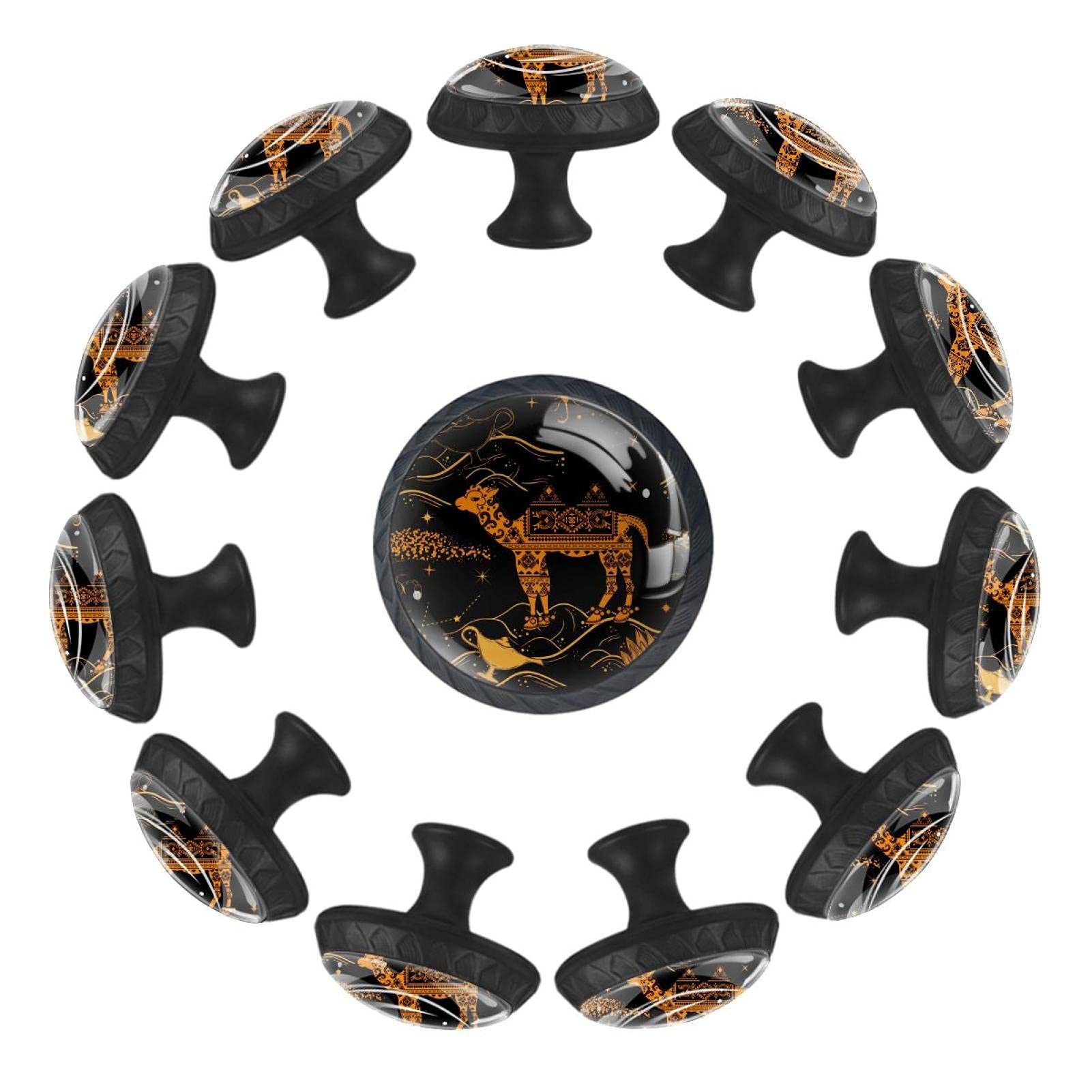 Boutons de tiroir ronds Camel Cactus 35 mm au motif désert pour meuble de jeux