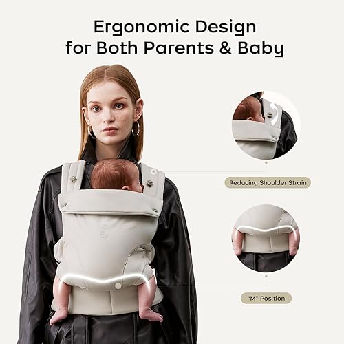 Miniatura 3 de Bc Babycare CocoonGo - Portabebés CloudTouch suave y ergonómico para 7 a 44 libras  Fácil de llevar, ajuste ajustable, listo para viajar, lavable a