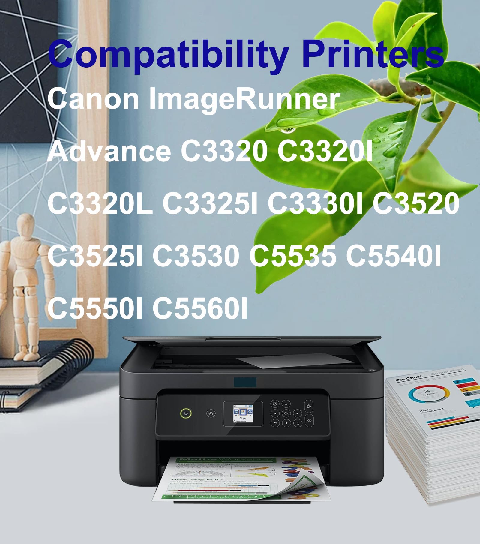 WT-202 WT202 Ersatz für Abfalltonerbox für Canon ImageRunner Advance C3020 C3320, kompatibel mit C3330 C3325 C3350 C3520 C5535 C5540 C5550 C5560 (1 Schwarz)