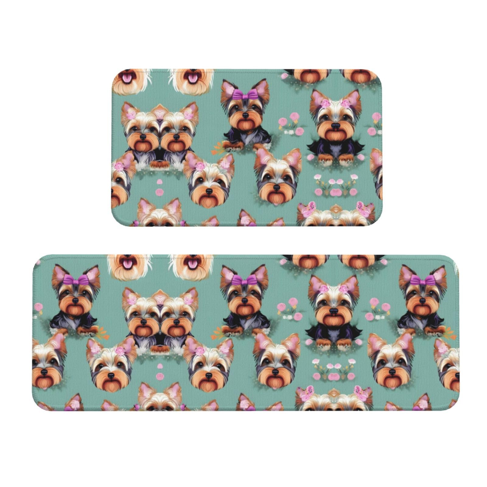 Tapis de cuisine fleuris confortables Yorkie pour embellir votre sol et cuisiner sans fatigue