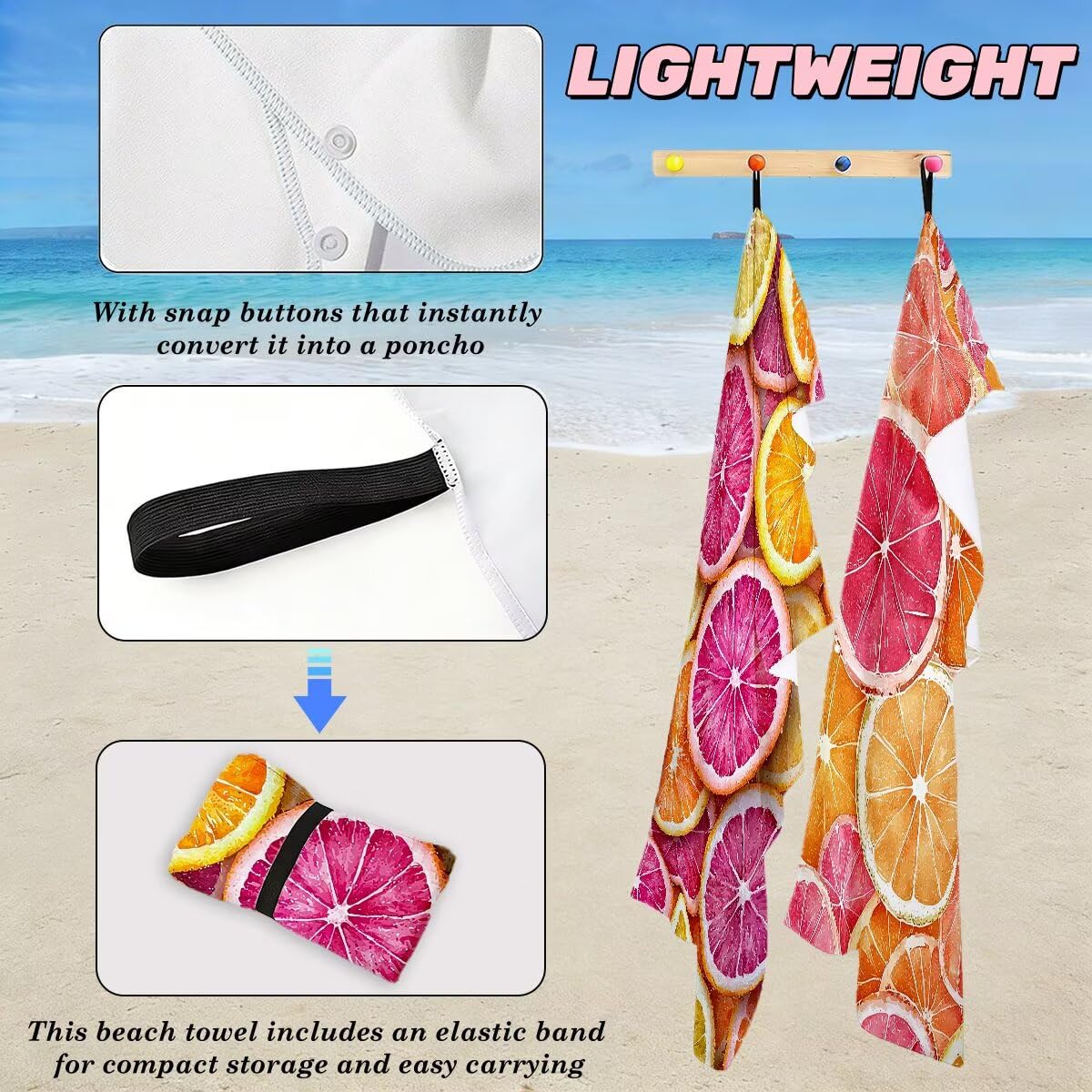 Toalla Playa 80x160 cm, Toalla Gimnasio Microfibra Secado Rapido, Juego de 2 Antiarena Toallas de Playa, Ligera Compacta Toallas Microfibra Grande para Viaje, Regalo Hombre Regalo Mujer (Limón) -4005