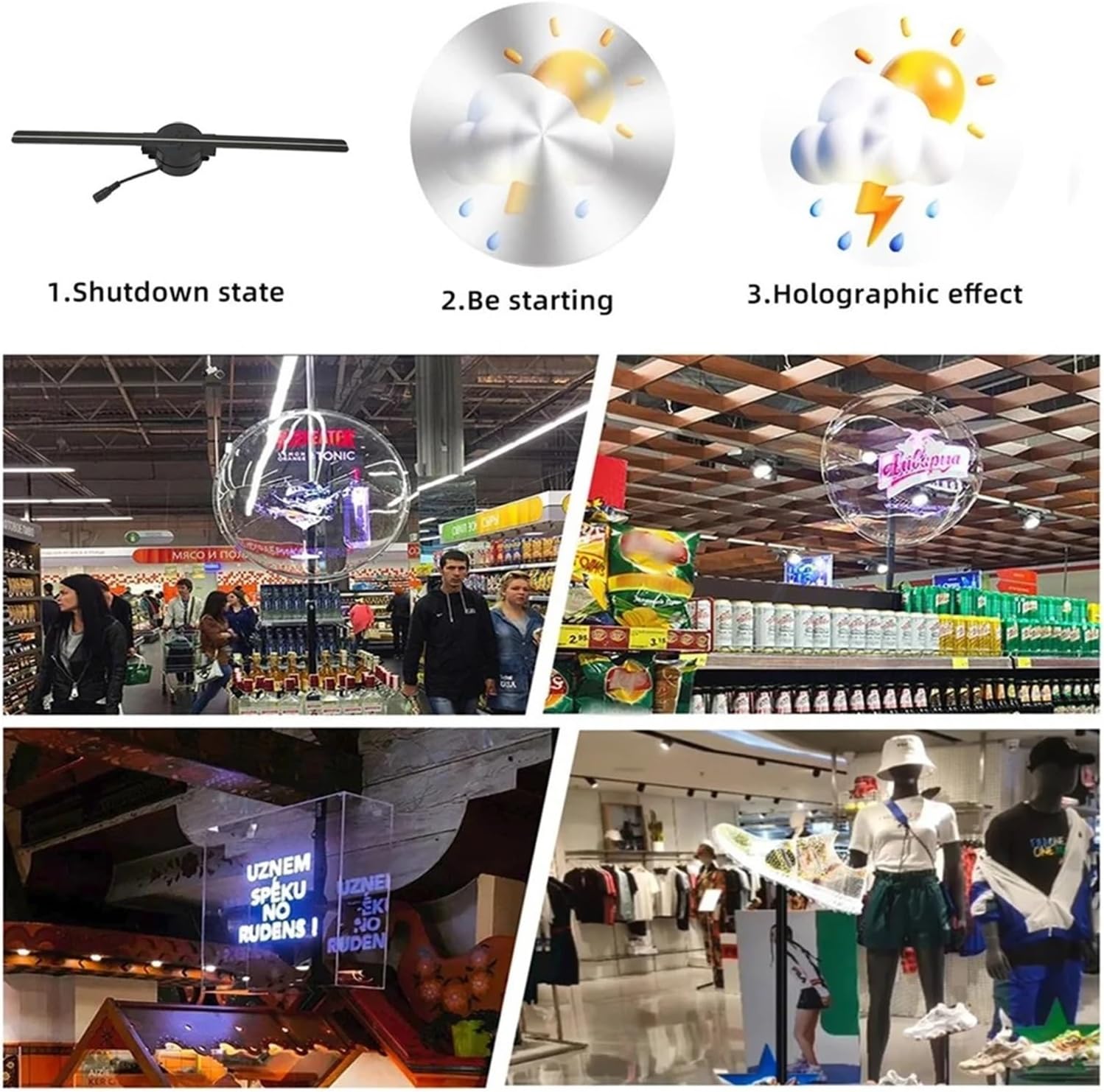 Affichage LED 3D sans bord et contenu animé