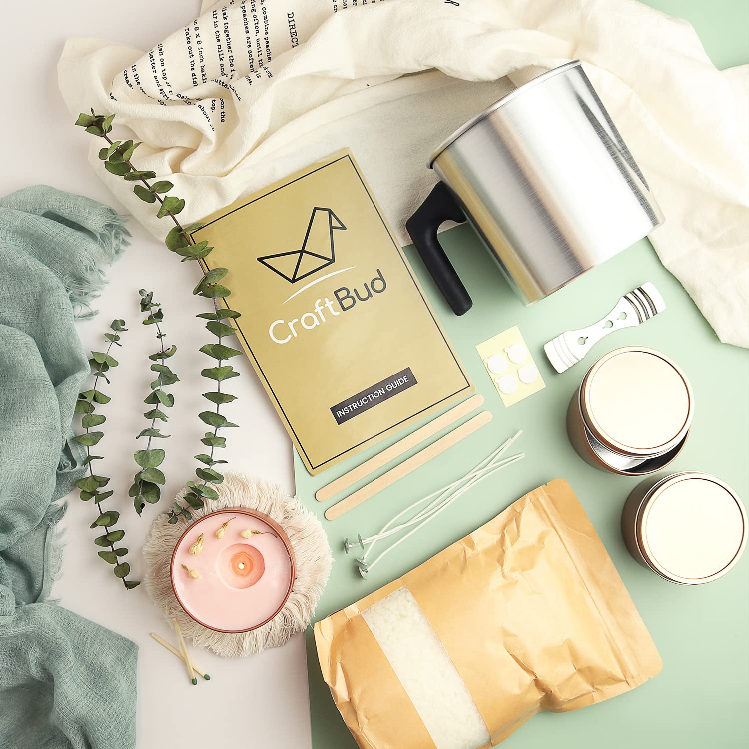 キャンドル作りセットの画像２ Amazon.co.jp: CraftBud ソイキャンドル作成キット - キャンドル2本