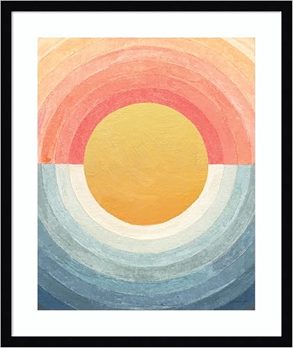 Miniatura 14 de Amanti Art Framed Wall Art Print 41x33 Retro Vibes Abstract Sun by Danhui Nai, Abstract Wall Art, Mid Century Modern Decor, X-Large Poster Painting
