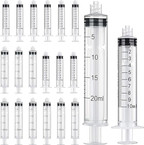 Paquete de 20 jeringas sin aguja jeringas curvadas de plástico para resina epoxi manualidades laboratorios científicos alimentación de animales de
