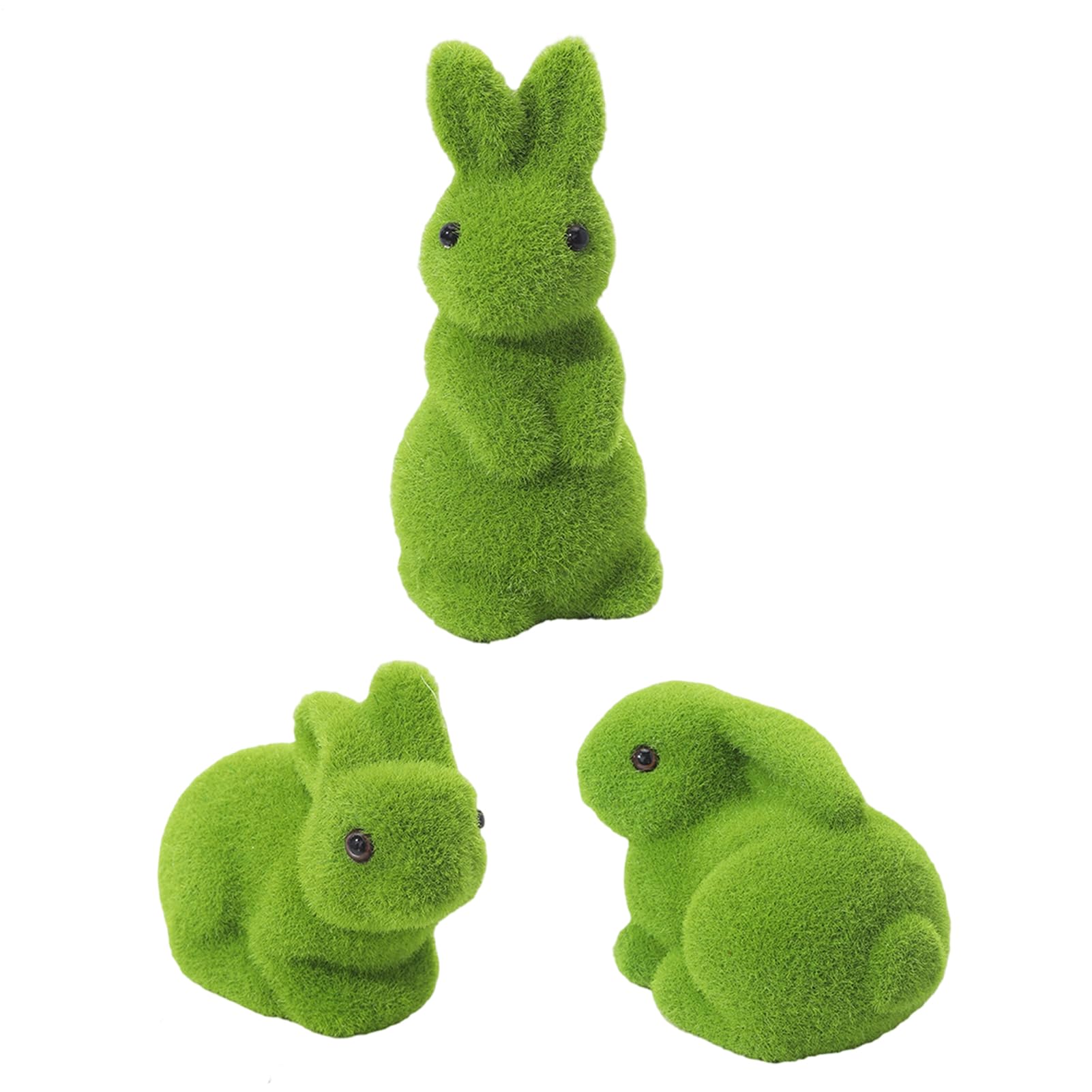 Estatua de conejo flocado decorativa para estantes de dormitorio y salones acogedores
