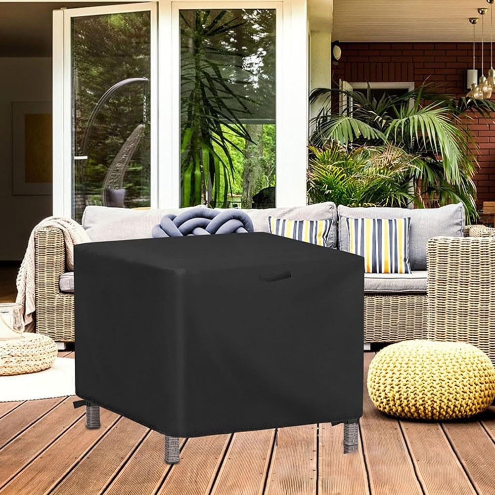 Wasserdichtes Oxford-Tuch Outdoor Fußhocker-Abdeckung für 55,9 x 55,9 x 45,7 cm Bartisch und Hocker, wetterfest, UV-beständig, mit Griffen