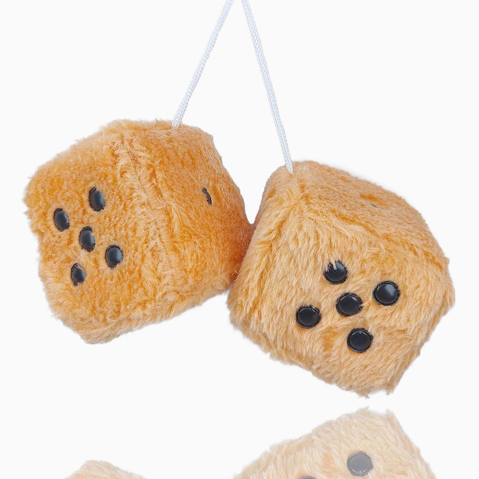 Amazon.com: Pair 3” Brown with Black Dots Mirror Fuzzy Plush Dice