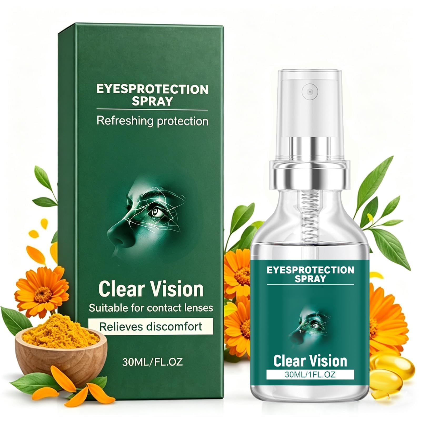 Spray Ocular con Luteína: Bruma Refrescante para el Cuidado de los Ojos con Luteína y Vitamina E. Cuidado Suave para la Vista Cansada; Alivia la Sequedad y la Irritación. Para Hombres y Mujeres.