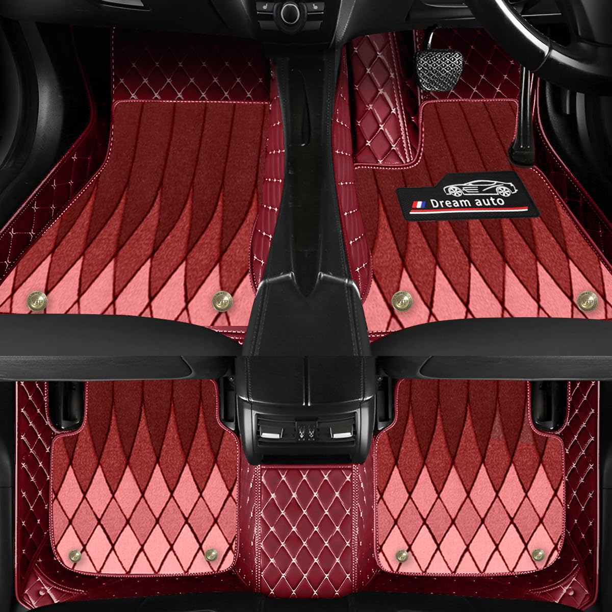 CobearFloor Mats for Kia Car Carpet Deluxe Double -layer, Customized Car Floor Mats for 98% Car Model, Faux Leather Floor Liners Right Hand Drive, Waterproof Car Mats