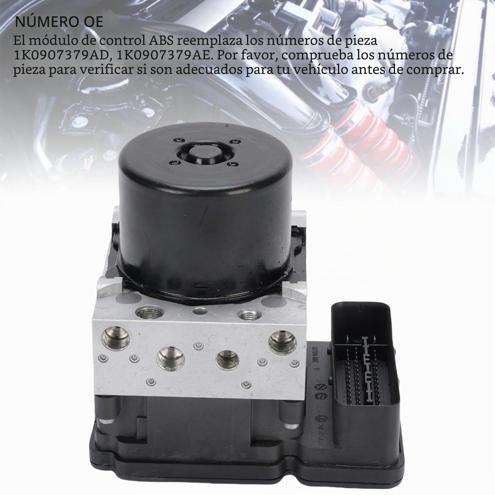 EMUKOEP Unidad de Control Hidráulico de ABS, 1K0907379Ad Unidad de Control del Módulo ABS Bloque de Freno de Freno Anti -bloqueo Bloque Hidráulico de para un Rendimiento de Freno