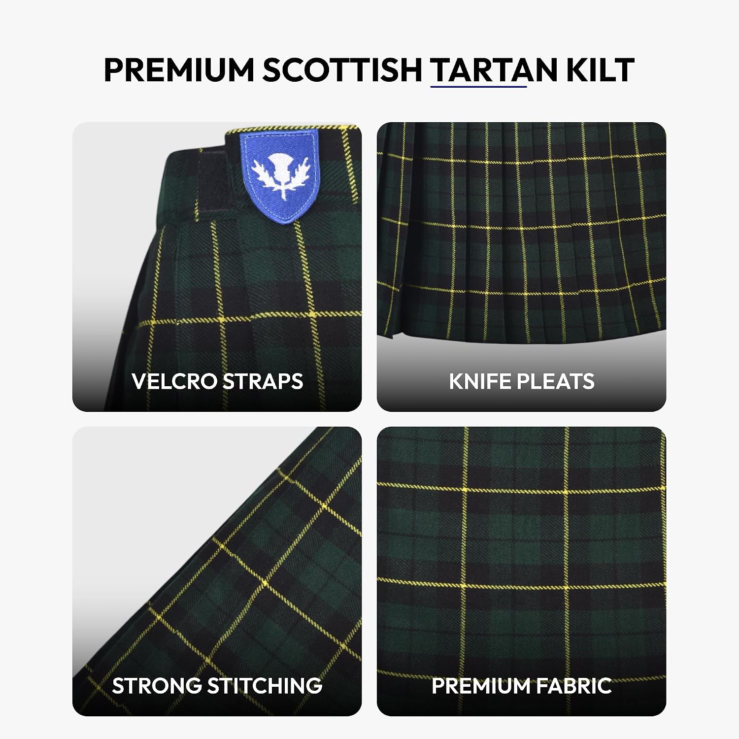 Kilt for Men - Mens Kilt for Sports, Our Golf Kilt Perfect for Traditional Scottish Clothing