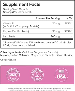FLO Acne Supplement for Clearer Skin with Zinc & Vitamin E 30-Day Supply
