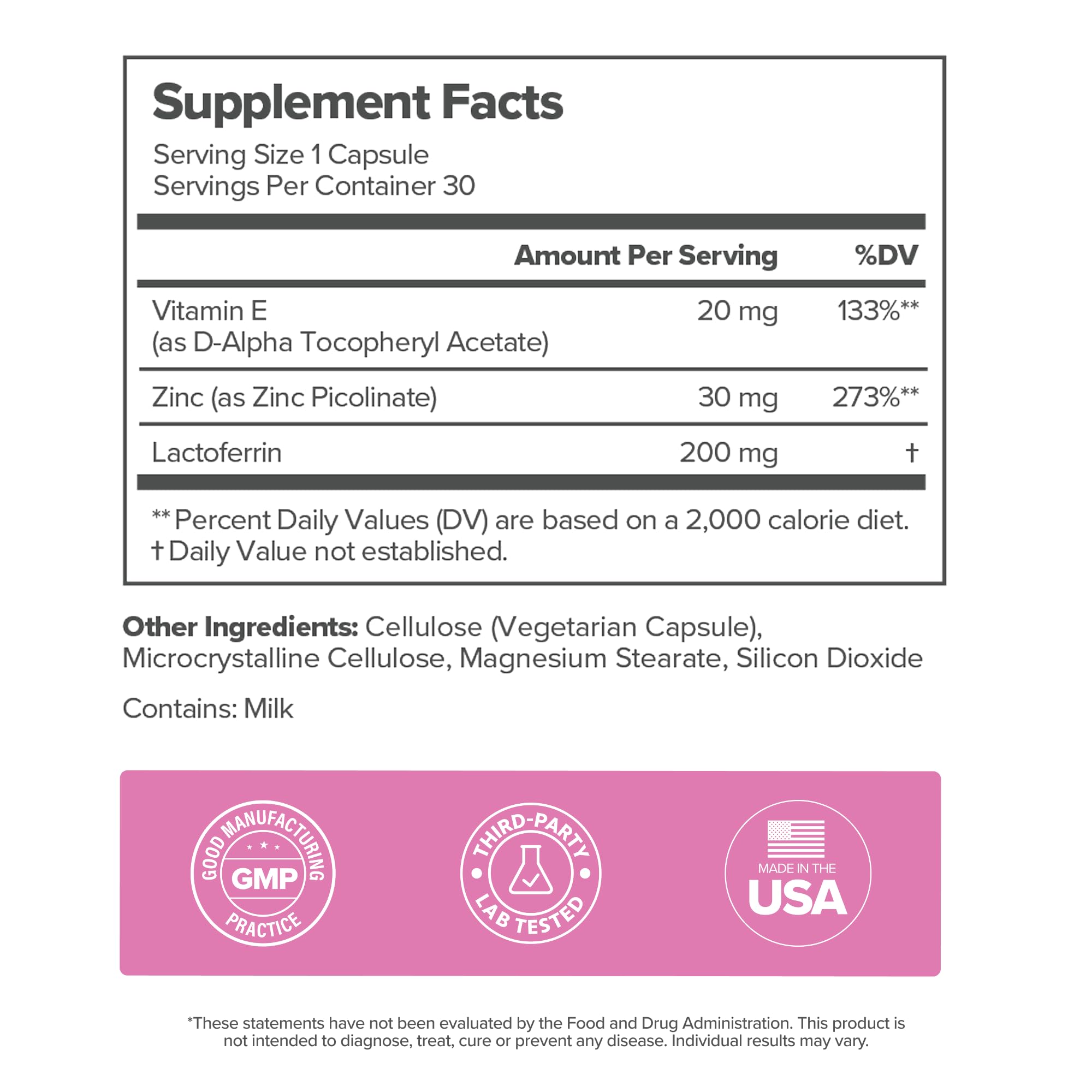 FLO Acne Supplement for Clearer Skin with Zinc & Vitamin E – 30-Day Supply — Amazon image 5