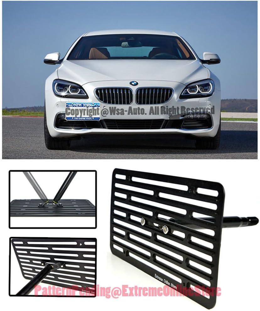 Extreme Online Store EOS License Plate Front Bumper Tow Mount Adapter Relocator Kit (Version 2, Full Size) - Made for and Compatible with 6 Series F06 Gran Coupe 13-up 2013 2014 2015 2016 2017