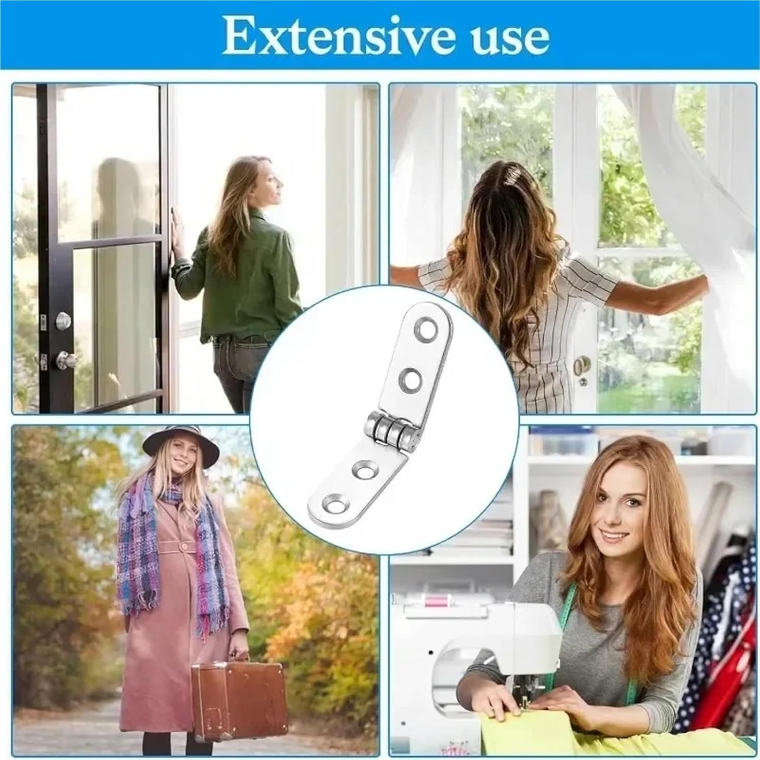 Folding Flush Hatch Hinges 40pcs Rounded Corner Folding Hinges 180 Degree Universal Fold Table Cabinet Screw-On Hinge Woodworking Furniture