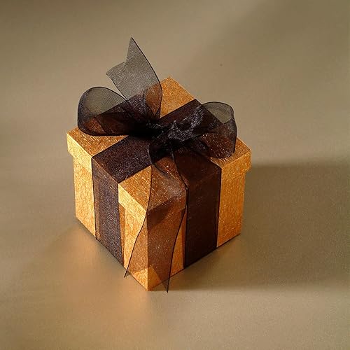 Miniatura 3 de Cinta de organza transparente negra de 1-12 pulgadas, cinta de gasa brillante de 25 yardas para envolver regalos, invitaciones de boda,