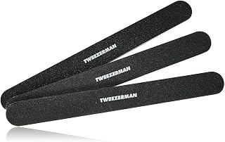 Tweezerman Professional Nail Files 3-Pack - Dual-Sided 180/240 Grit for Precision Shaping & Smoothing Natural & Acrylic Nails