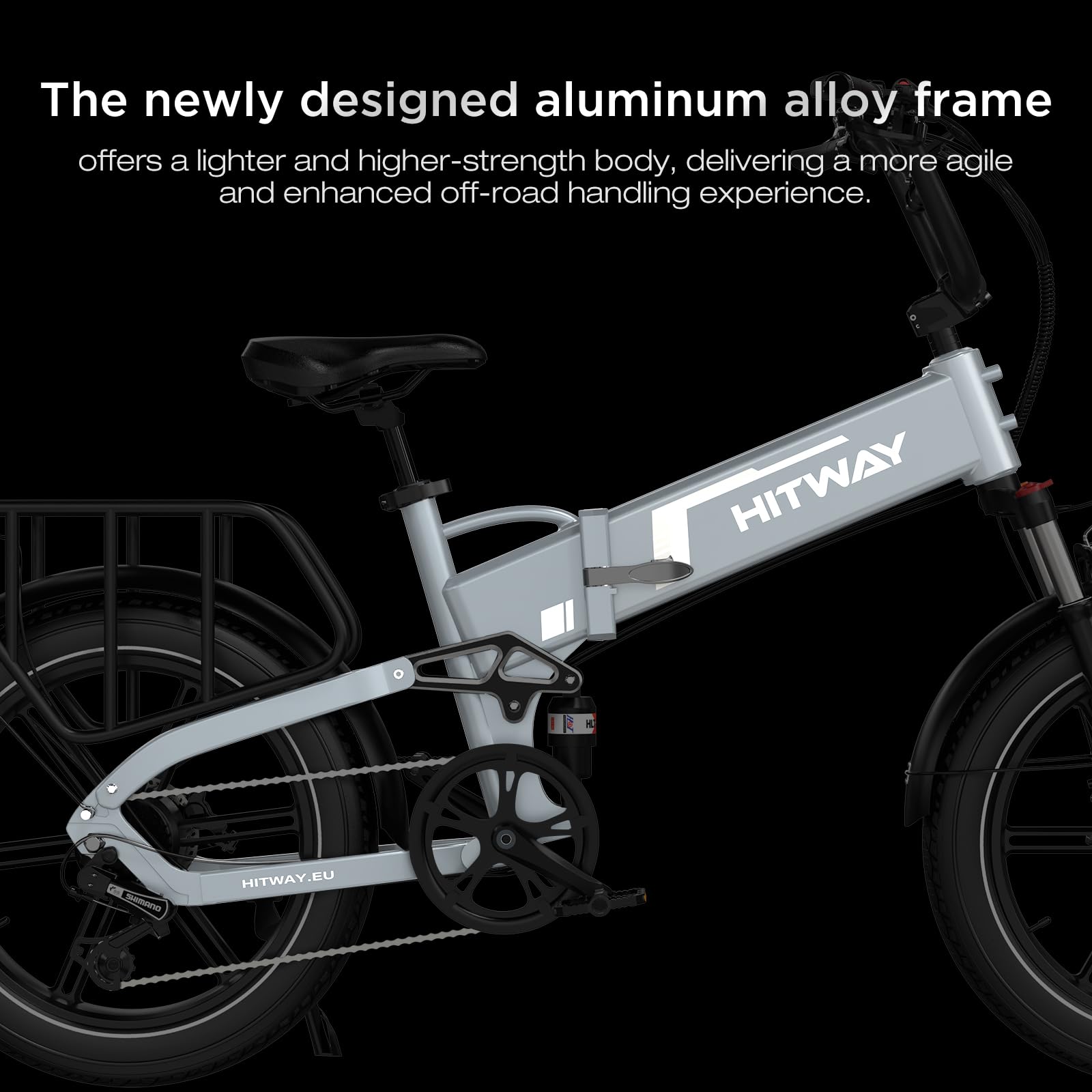 HITWAY Bici Elettrica, Pieghevole 250W E-Bike Adulto, Autonomia 70-120 km, 20" × 4.0 Fat Tire Bicicletta Elettrica, Controllo APP, 7 velocità, BK10S PRO
