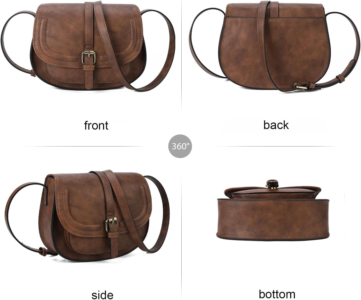 AFKOMST Crossbody Saddle Bag and Small Boho Purse for Women Set