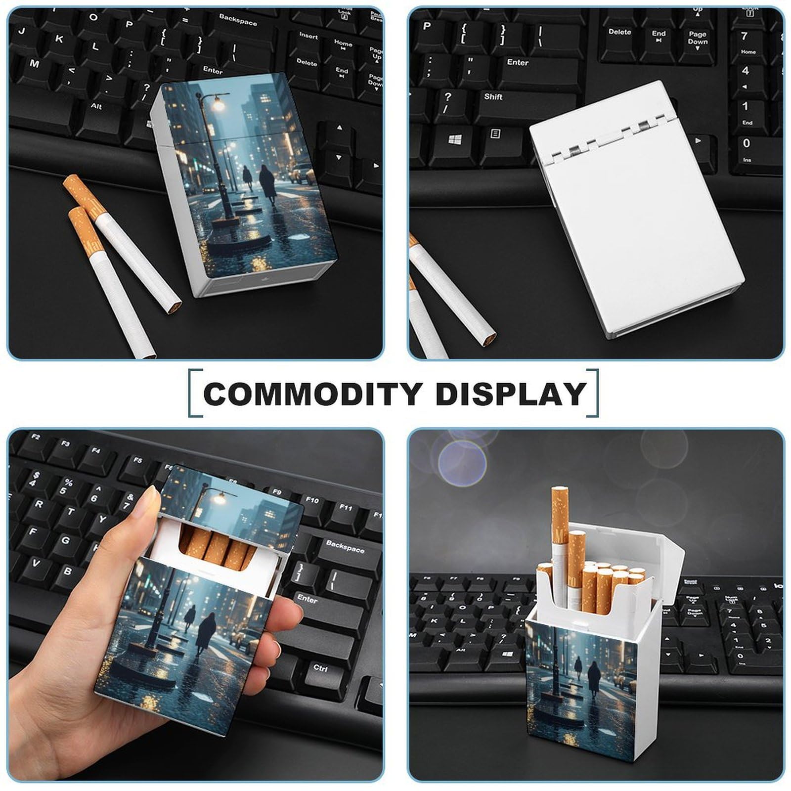 Amazon.com: City Rainy Night Cigarette Case Premium Waterproof Cigarette Box  Hard Cigar Protective Cover Box Portable Cigarette Holder Compact and  Lightweight Design for Travel Outdoor : Health & Household