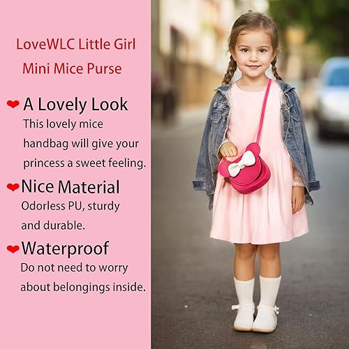 Miniatura 2 de LoveWLC Cartoon Little Mouse Ear Bow Kids Crossbody Purse,Adorable Mouse Purse