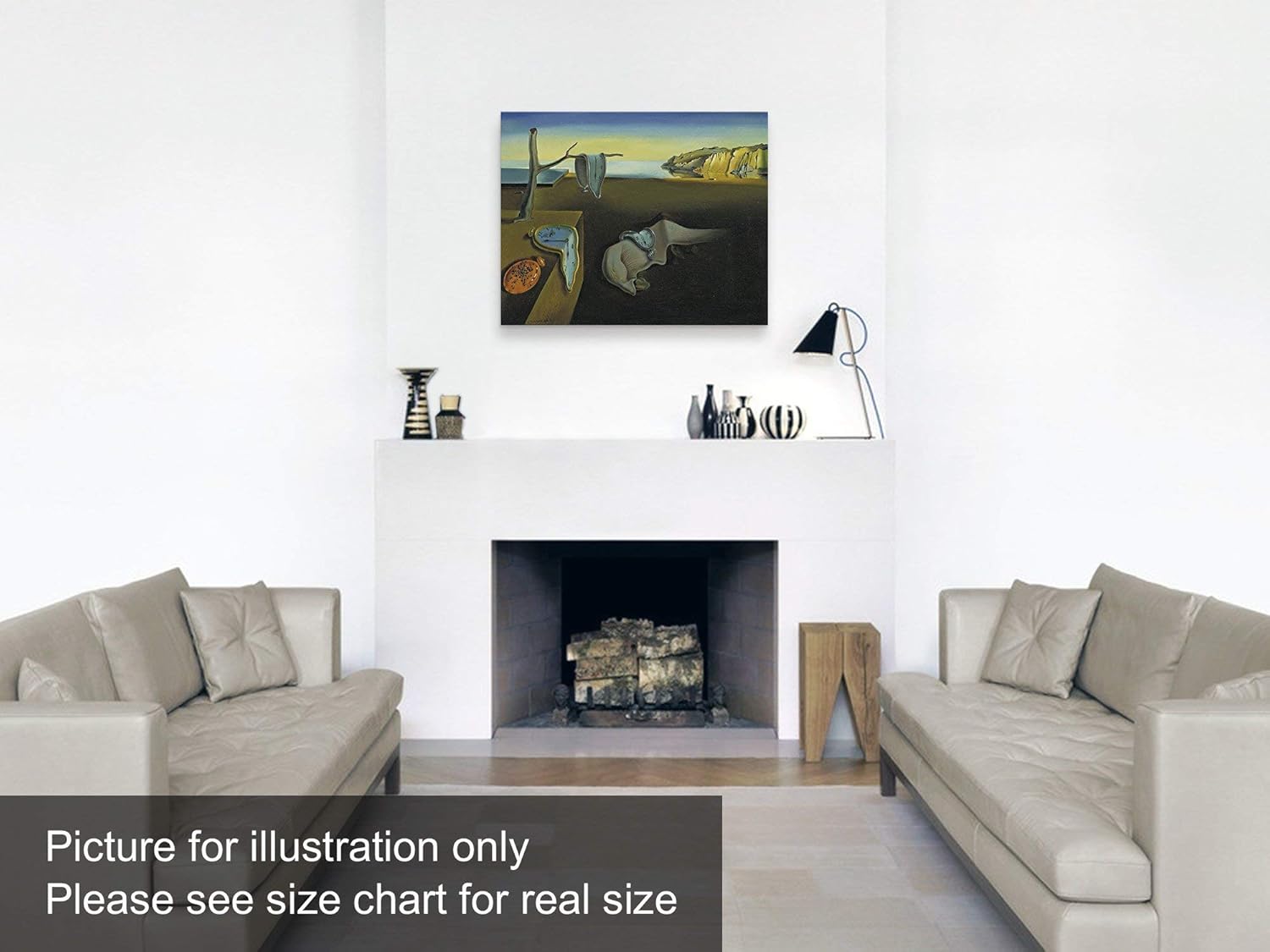 Niwo ART - Persistence of Memory, World's Most Famous Paintings Series, Canvas Wall Art Home Decor, Gallery Wrapped, Stretched, Framed Ready to Hang (16"x12"x3/4")