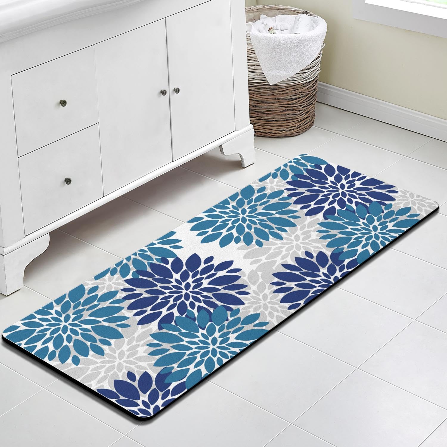 Kitchen Mats for Floor Bathroom Floor Mat 48" Lx 20" W Kitchen Bath Laundry Room Water-Absorbent Quick-Drying Anti-Slip Floor Rugs and Mats