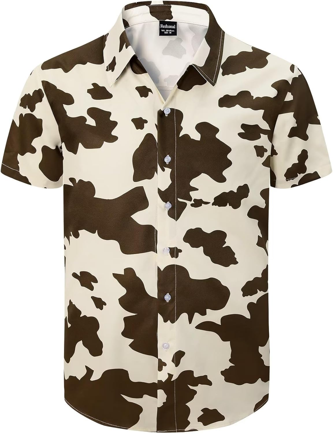 Fashonal Men's Animal Print Shirt Novelty Button Down