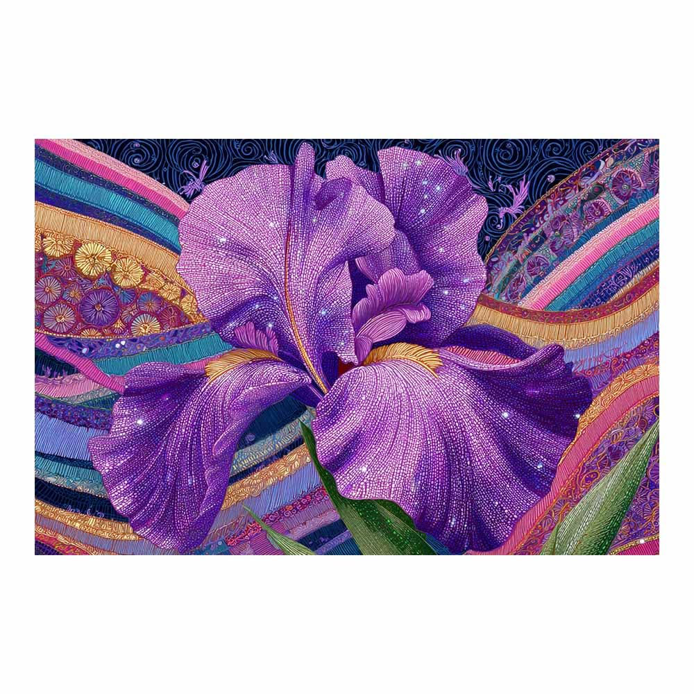 ZAMAEIU Canvas Print Wall Art Painted iriss Modern Nature Landscape Poster, for living room, bedroom,Corridor Office Room Decoretc.(Purple;)-30x50cm Unframed