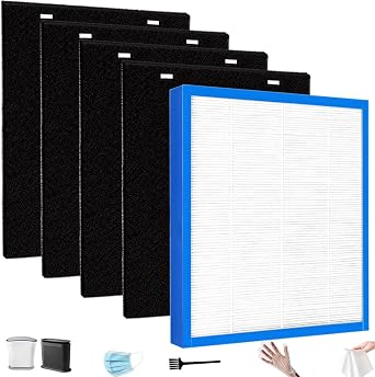 AF-20FL Replacement Filter Compatible with HoMedics Air Purifier AF-20 AP-25 AR-20 Filter, fits Number AF-20FL AP-25CRF AF-25, include 1 HEPA Filter + 4 Carbon Pre-filters