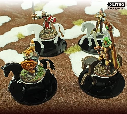 Miniatura 6 de LITKO Soporte de personaje de caballo  Juegos de rol  Compatible con DND Pathfinder  (base cuadrada de 2 pulgadas, marrón)